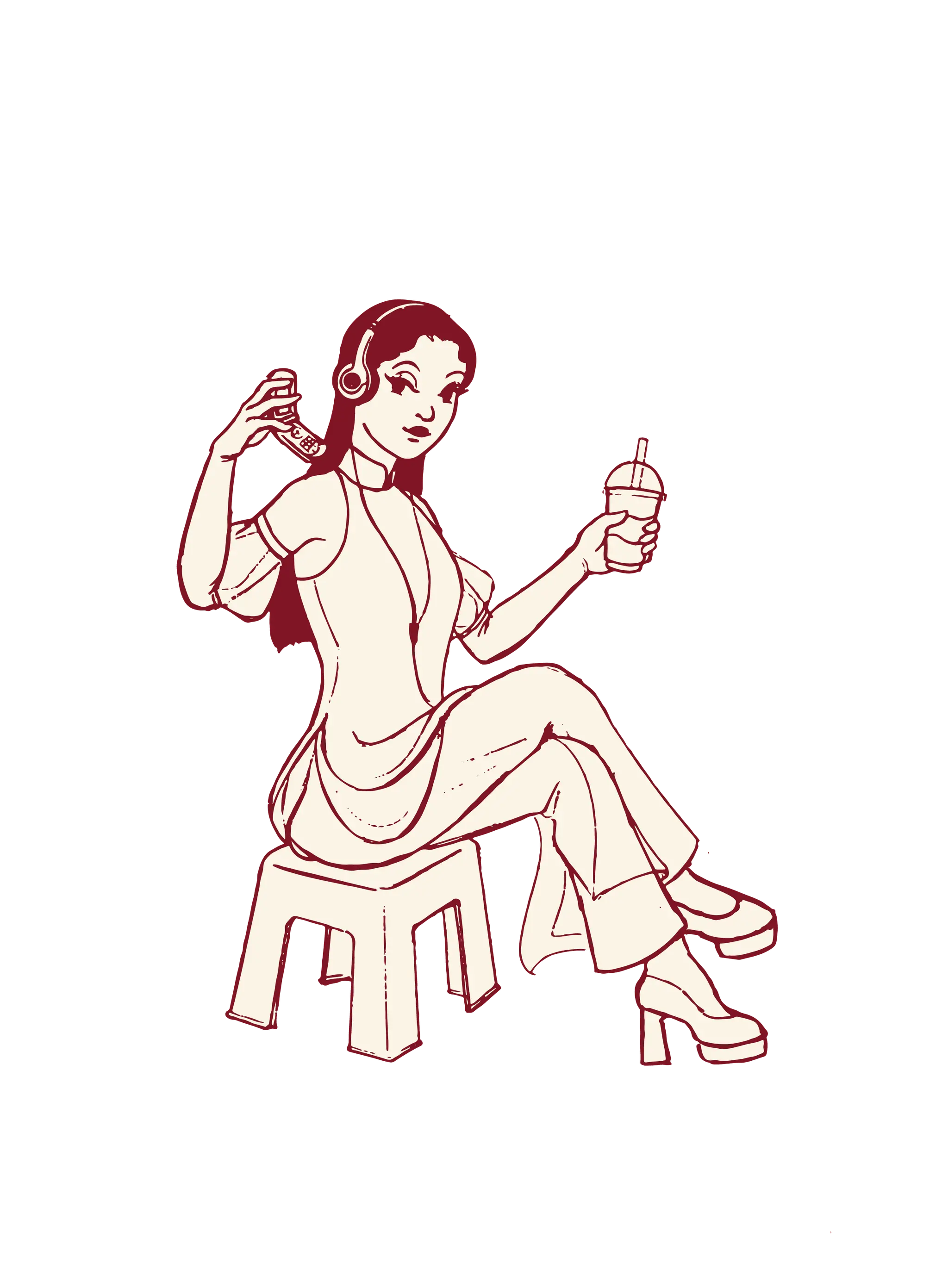 Mascot on chair